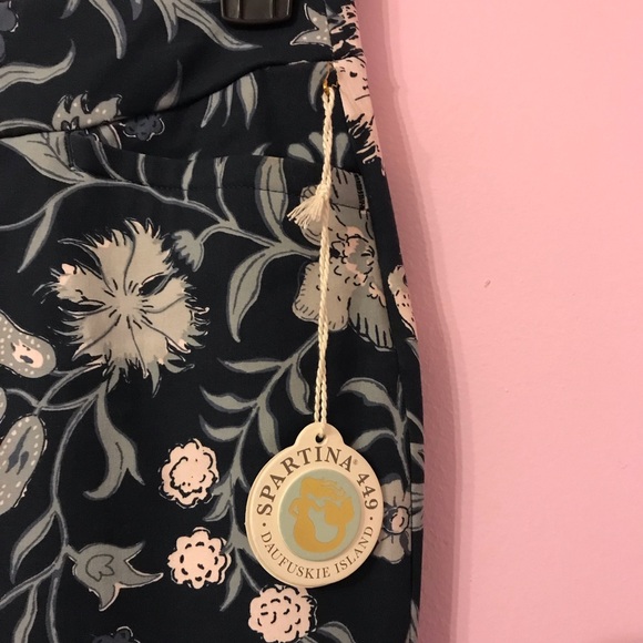 Spartina Women’s XS Maren kick flare Pull On Pants Hamilton Floral Paisley navy - Picture 2 of 6